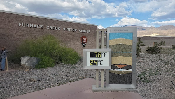 Furnace Creek Visitor Center and Thermometer